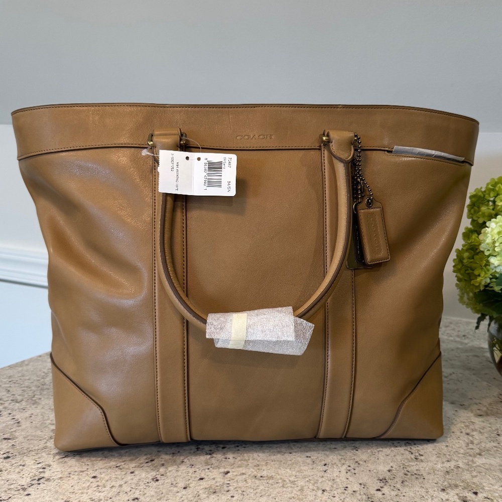 BLEECKER LEGACY LEATHER WEEKEND TOTE (COACH F70487), UNISEX, NWT
